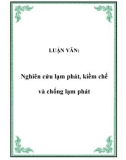 LUẬN VĂN: Nghiên cứu lạm phát, kiềm chế và chống lạm phát