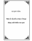 LUẬN VĂN: Một số vấn đề cơ bản về hoạt động xuất khẩu rau quả