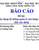 Đề tài: Xây dựng hệ thống quản lý cửa hàng bán vật liệu xây dựng