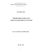 Luận văn Thạc sĩ Khoa học: Mô hình hiện tượng luận cho tán xạ đàn hồi các nucleon