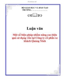 Luận văn: Một số biện pháp nhằm nâng cao hiệu quả sử dụng vốn tại Công ty cổ phần xe khách Quảng Ninh