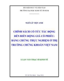 Luận văn Thạc sĩ Kinh tế: Chính sách cổ tức tác động đến biến động giá cổ phiếu: Bằng chứng thực nghiệm ở Thị trường chứng khoán Việt Nam