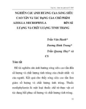 Báo cáo y học: NGHIÊN CứU ảNH HƯởNG CủA SóNG SIÊU CAO TầN Và TáC DụNG CủA CHế PHẩM AZOLLA MICROPHYLA ĐếN Số LƯợNG Và CHấT LƯợNG TINH TRùNG 