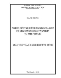 Luận văn Thạc sĩ Sinh học ứng dụng: Nghiên cứu tạo chủng Escherichia coli có khả năng sản xuất vanillin từ axit ferulic