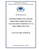 Luận văn Thạc sĩ Kinh tế: Giải pháp phòng ngừa rủi ro trong hoạt động kế toán tại Ngân hàng thương mại cổ phần Đầu tư và Phát triển Việt Nam