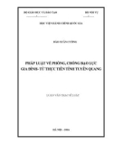 Luận văn thạc sĩ Luật học: Pháp luật về phòng, chống bạo lực gia đình- từ thực tiễn tỉnh Tuyên Quang