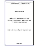 Luận văn Thạc sĩ Quản trị nhân lực: Phát triển nguồn nhân lực tại Công ty Cổ phần Phát triển nhân lực và Thương mại Việt Nam