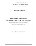 Luận văn Thạc sĩ Kinh tế: Những nhân tố ảnh hưởng đến tính hữu hiệu của hệ thống kiểm soát nội bộ tại Kho bạc Nhà nước trên địa bàn thành phố Hồ Chí Minh