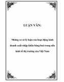 LUẬN VĂN: Những cơ sở lý luận của hoạt động kinh doanh xuất nhập khẩu hàng hoá trong nền kinh tế thị trường của Việt Nam