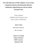 Doctoral thesis of Philosophy: The value relevance of IFRS adoption: cross-country comparisons based on harmonization histories, intellectual capital disclosures and the global financial crisis