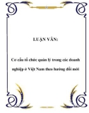 LUẬN VĂN: Cơ cấu tổ chức quản lý trong các doanh nghiệp ở Việt Nam theo