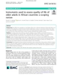 Instruments used to assess quality of life of older adults in African countries: A scoping review