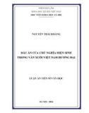 Luận án Tiến sĩ Văn học: Dấu ấn của chủ nghĩa hiện sinh trong văn xuôi Việt Nam đương đại