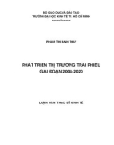 Luận văn Phát triển thị trường trái phiếu giai đoạn 2008-2020