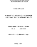 Tóm tắt Luận án Tiến sĩ Triết học: Vai trò của xã hội dân sự đối với việc thực hiện quyền con người