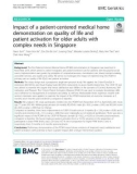 Impact of a patient-centered medical home demonstration on quality of life and patient activation for older adults with complex needs in Singapore