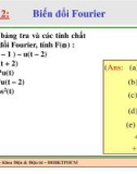 Bài tập Toán kỹ thuật: Chương 2 - Biến đổi Fourier (ĐH Bách Khoa TP.HCM)