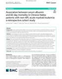 Association between serum albumin and 60-day mortality in Chinese Hakka patients with non-APL acute myeloid leukemia: A retrospective cohort study