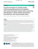 A novel nomogram to stratify quality of life among advanced cancer patients with spinal metastatic disease after examining demographics, dietary habits, therapeutic interventions, and mental health status