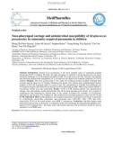 Naso-pharyngeal carriage and antimicrobial susceptibility of Streptococcus pneumoniae in community-acquired pneumonia in children