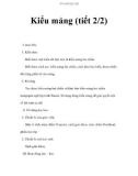 Kiểu mảng (tiết 2/2)