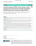 Lactate receptor GPR81 drives breast cancer growth and invasiveness through regulation of ECM properties and Notch ligand DLL4