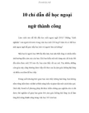 10 chỉ dẫn giúp học ngoại ngữ thành công