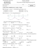 Đề thi học kì 1 môn Toán 12 năm 2018-2019 có đáp án - Sở GD&ĐT tỉnh Bà Rịa - Vũng Tàu