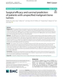 Surgical efficacy and survival prediction of patients with unspecified malignant bone tumors