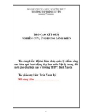 Sáng kiến kinh nghiệm THPT: Một số biện pháp quản lý nhằm nâng cao hiệu quả hoạt động dạy học môn Vật lý trong đổi mới giáo dục hiện nay ở trường THPT Bình Xuyên