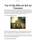 Top 10 địa điểm du lịch tại Tanzania