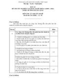 Đáp án đề thi tốt nghiệp cao đẳng nghề khóa 3 (2009-2012) - Nghề: Hướng dẫn du lịch - Môn thi: Lý thuyết nghề - Mã đề thi: DA HDDL-LT05