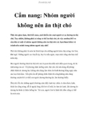 Cẩm nang: Nhóm người không nên ăn thịt chó