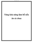 Tăng khả năng làm bố nếu ăn cà chua