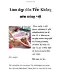 Làm đẹp đón Tết: Không nên nóng vội