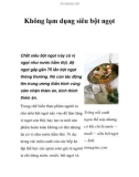 Không lạm dụng siêu bột ngọt