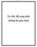 Tư vấn: Bổ sung dinh dưỡng lúc giao mùa