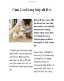 Con 2 tuổi mẹ hãy đi làm