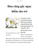 Hoa cũng gây nguy hiểm cho trẻ