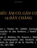 SIÊU ÂM CƠ, GÂN CƠ và DÂY CHẰNG