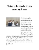 Những lý do nên cho trẻ con tham dự lễ cưới