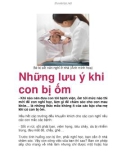 Những lưu ý khi con bị ốm