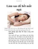 Làm sao để hết mất ngủ