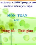 Bài giảng môn Toán lớp 1 năm học 2019-2020 - Tuần 30: Đồng hồ - Thời gian (Trường Tiểu học Ái Mộ B)