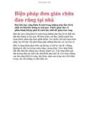 Biện pháp đơn giản chữa đau răng tại nhà