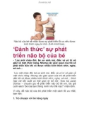 ‘Đánh thức' sự phát triển não bộ của bé