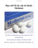 Hạn chế tối đa việc kê thuốc Mediator