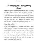 Cẩn trọng khi dùng Đông dược