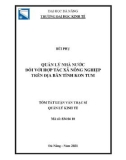 Tóm tắt Luận văn Thạc sĩ Quản lý kinh tế: Quản lý nhà nước đối với hợp tác xã nông nghiệp trên địa bàn tỉnh Kon Tum