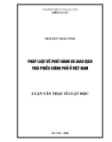 Luận văn Thạc sĩ Luật học: Pháp luật về phát hành và giao dịch trái phiếu chính phủ ở Việt Nam